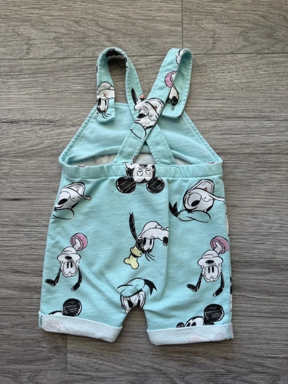 Disney aqua shortalls